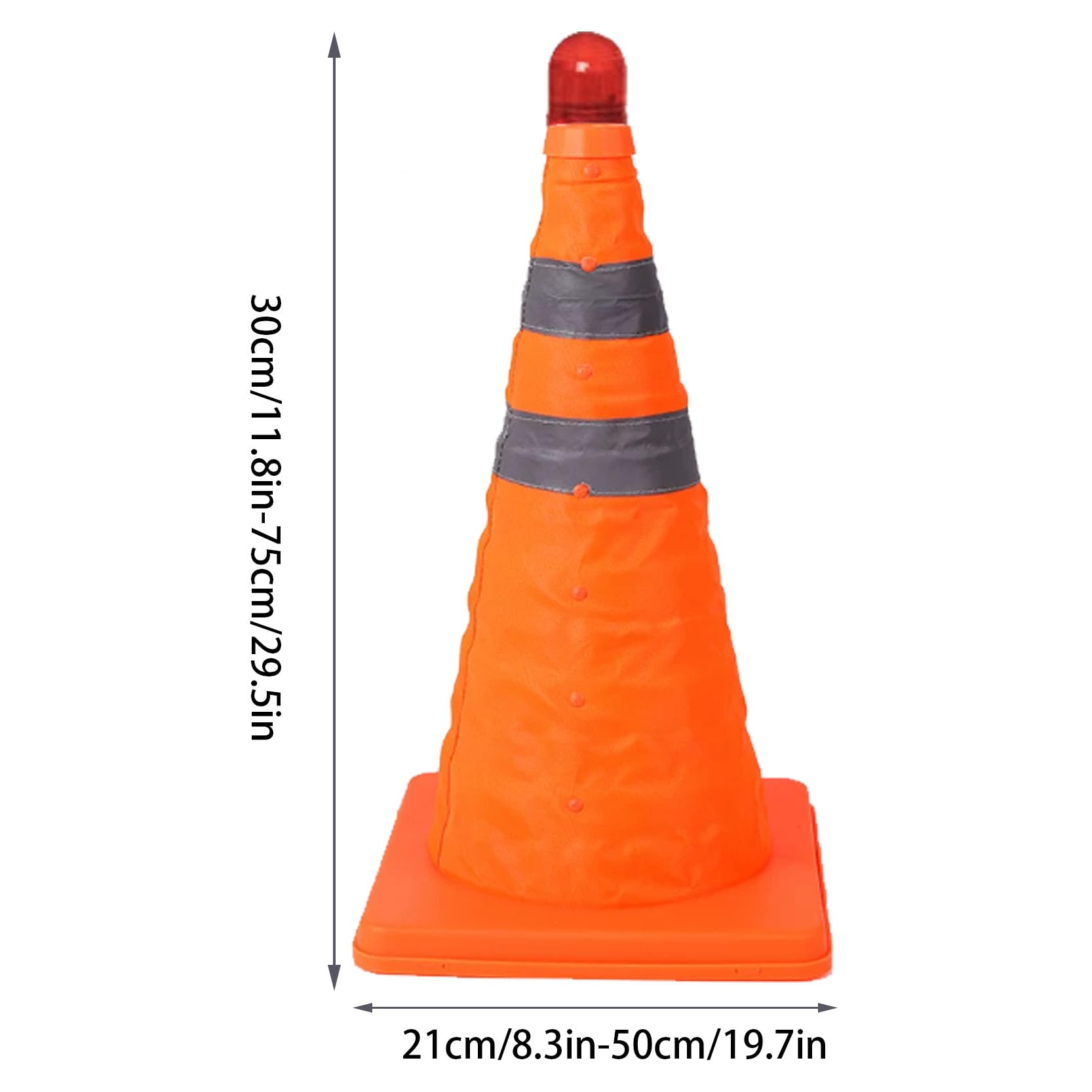 Cône de Signalisation Pliable Orange avec 2 Colliers Réfléchissants pour La Construction,Les Allées,Les Routes et Le Stationnement Cônes de Signalisation(Size:40x23x23cm,Color:8B)