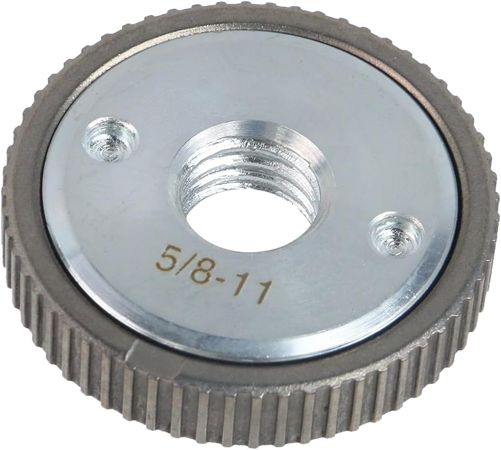 5/8-11 Inch Thread Quick Release Angle Grinder Flange Nut, Silver Self Tightening Lock Nut, Self Tightening Quick Change Grinder Lock Replacement Parts with 5/8"-11 Spindle