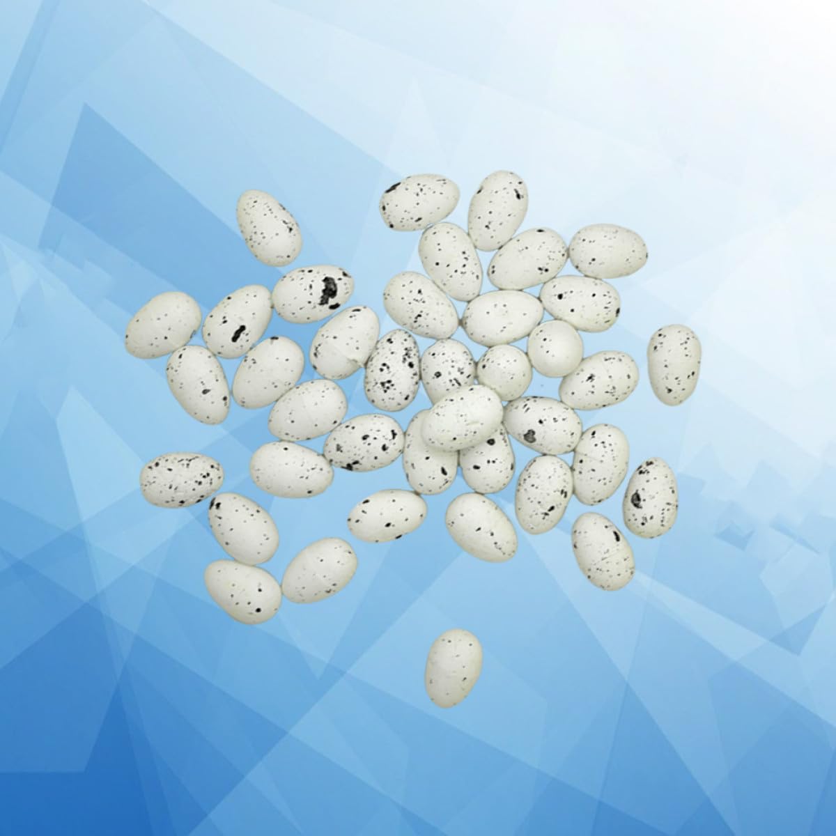 Gatuida Lot de 100 Œufs Factices de Pigeon, Œuf Décoratif en Faux, Surface Lisse, en Plastique, pour Élevage et Décoration de Maison