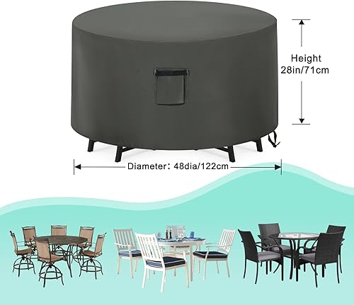 Miniatura 121 de ABCCANOPY Funda universal para mesa auxiliar de patio, para exteriores, pequeña cubierta impermeable y a prueba de polvo, marrón beige, 42 x 24 x 18