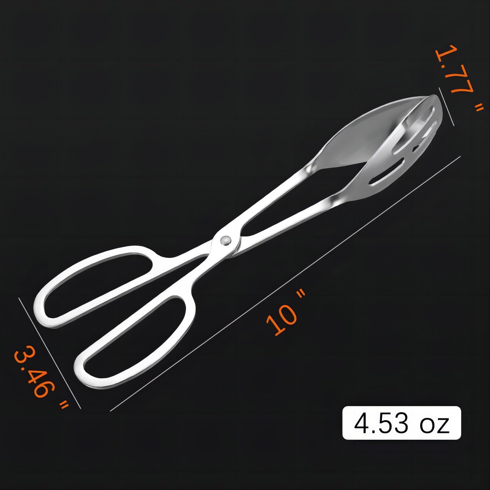 Juego de 2 pinzas para ensalada de acero inoxidable con asas de tijera, alicates de comida para fiesta/catering, cocina, pastelería, pan, sándwich, restauración, barbacoa/fruta