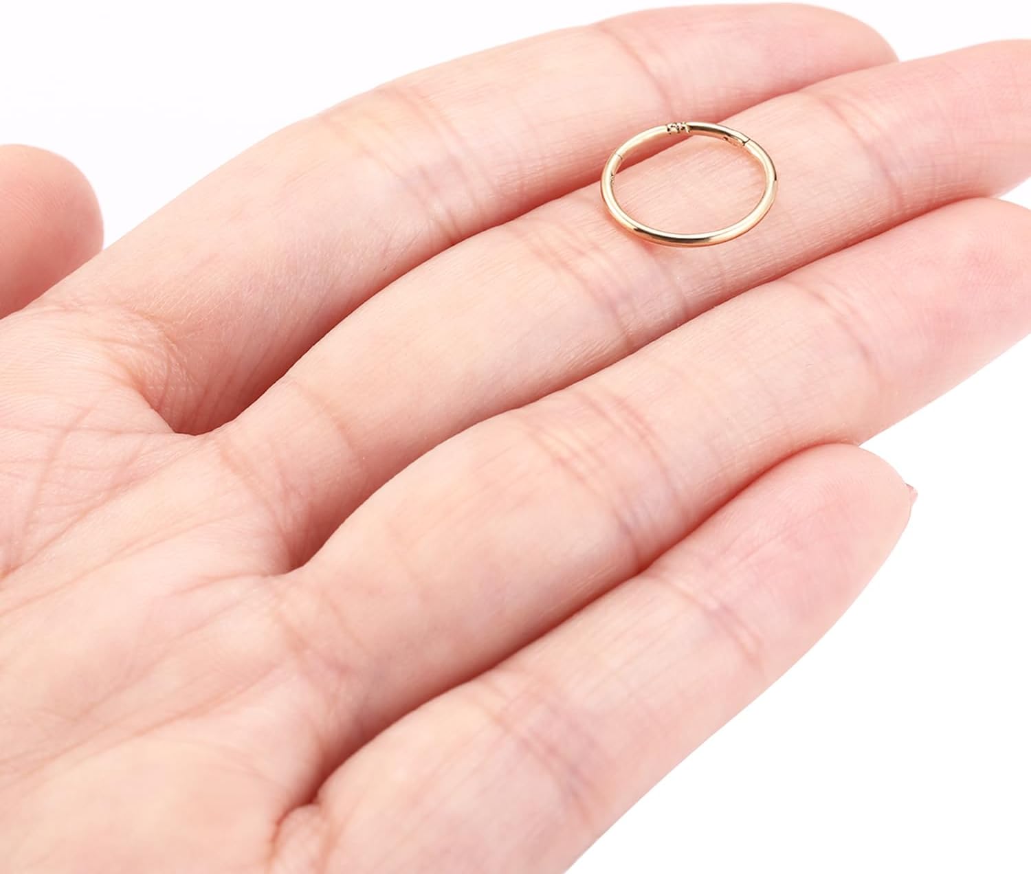 GAGABODY 14K Solid Gold Nose Rings Hoop Yellow Gold Septum Rings Conch Piercing Jewelry 20g/18g/16g/14g Tragus Helix Piercing Jewelry Cartilage Daith Earring Lip Rings