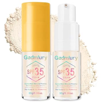 Mineral Sunscreen Powder, for Scalp & Hair, 0.71 Oz. SPF 35 PA++, Scalp Sunscreen Spray Powder with Broad Spectrum UV Protection, Lightweight, Easy to Apply, No-Greasy, Cruelty-Free 1PC
