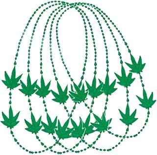Blinkee Pack of 24 Non Light Up 4 Charm Pot Leaf Opaque Green Necklace
