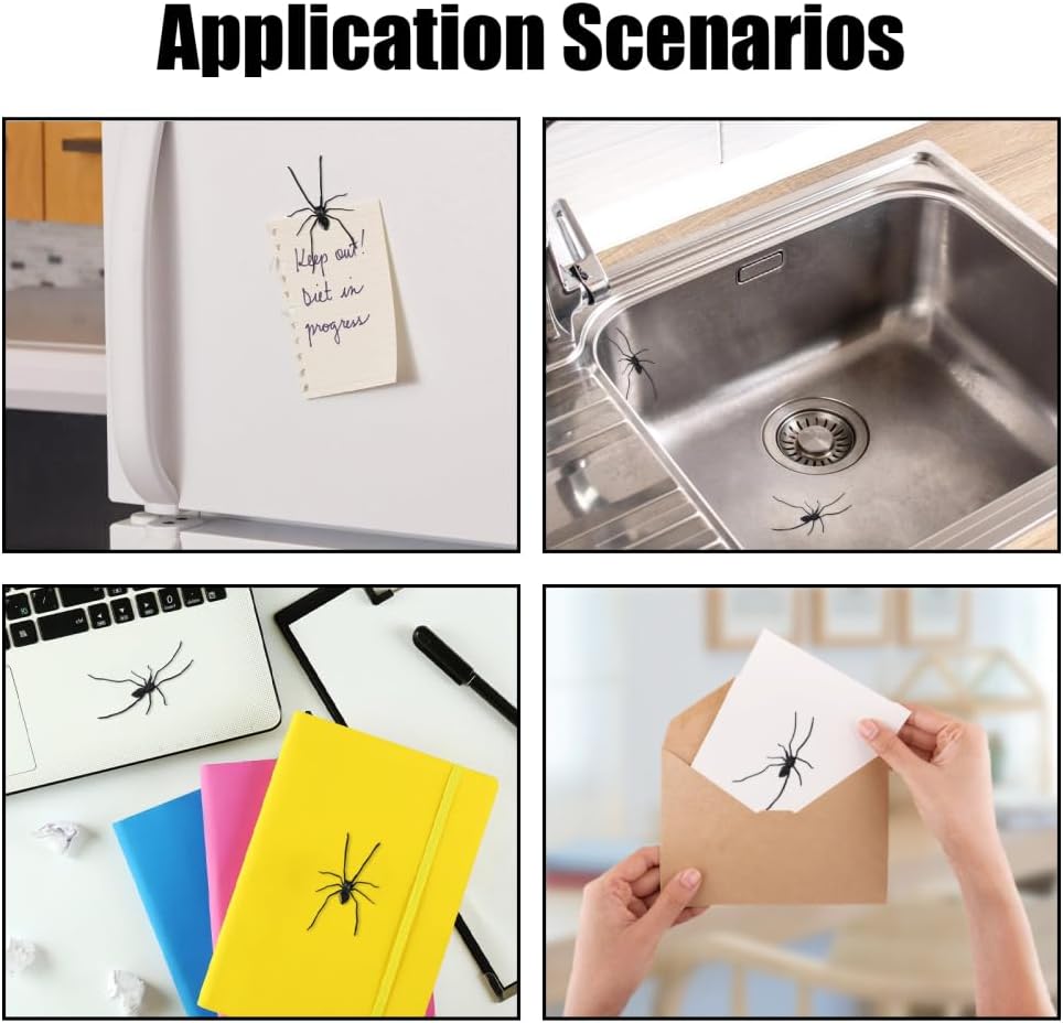 Spider Fridge Magnet, 2/4/6PCS Realistic Spiders Refrigerator Magnets Magnetic Spider Decoration for Halloween Birthday Pranks