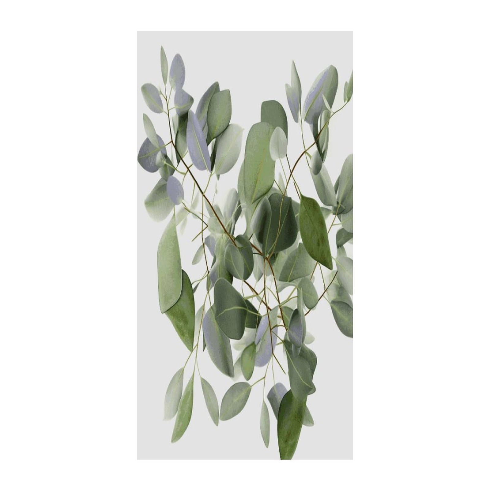 Fekiloot Style Green Eucalyptus Leaves Door Curtain Room Divider Curtains