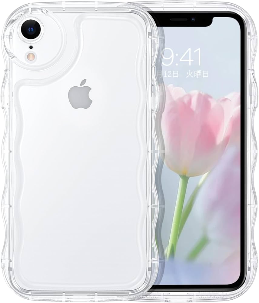 Amazon.co.jp: VENINGO iPhone xr ケース クリア ウェーブ おしゃれ 