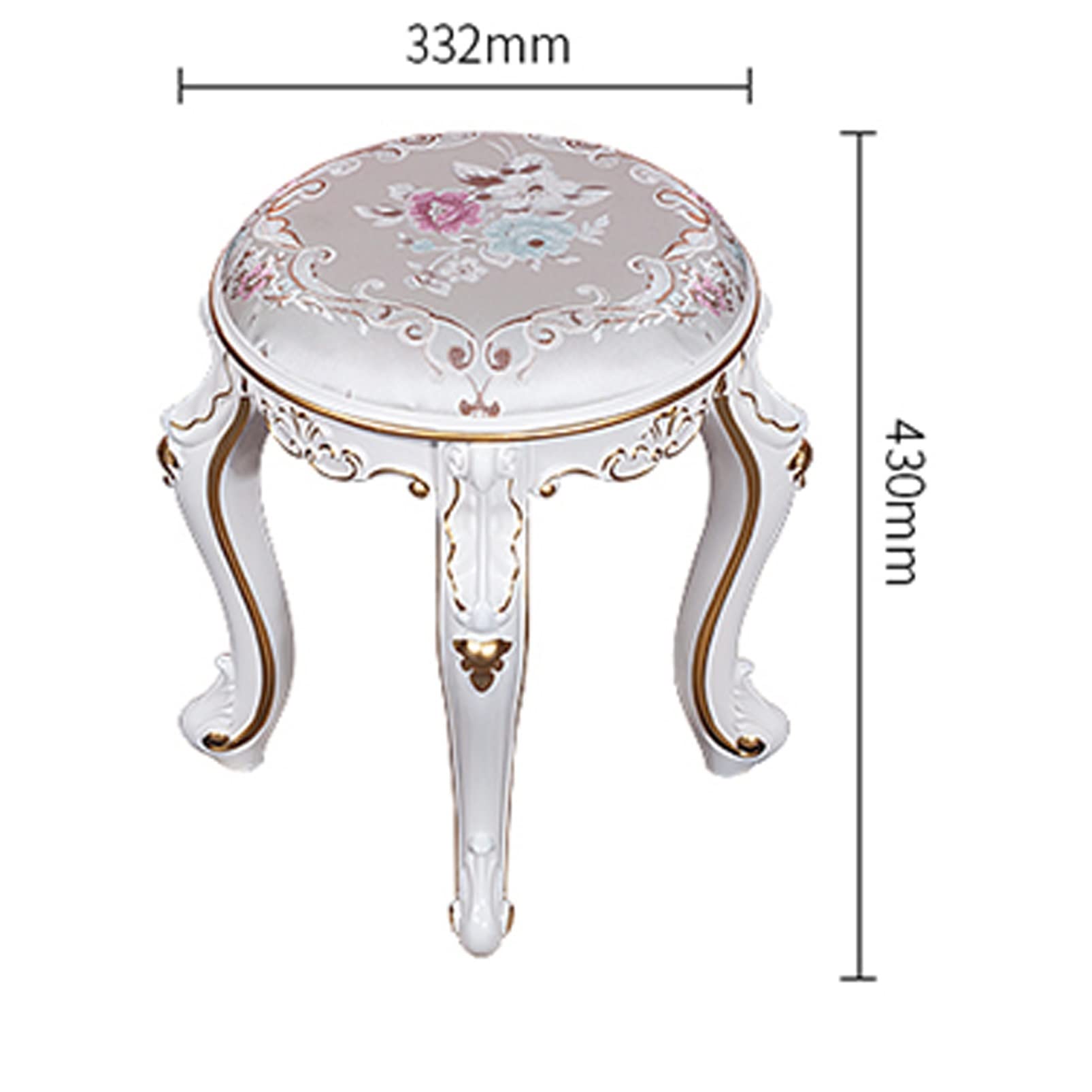 Sgabello imbottito per trucco, elegante panca da bagno per camera da letto, con gambe in plastica ABS e acciaio, 43 cm, seduta per tavolo da toeletta per comfort e durata (colore: 1)