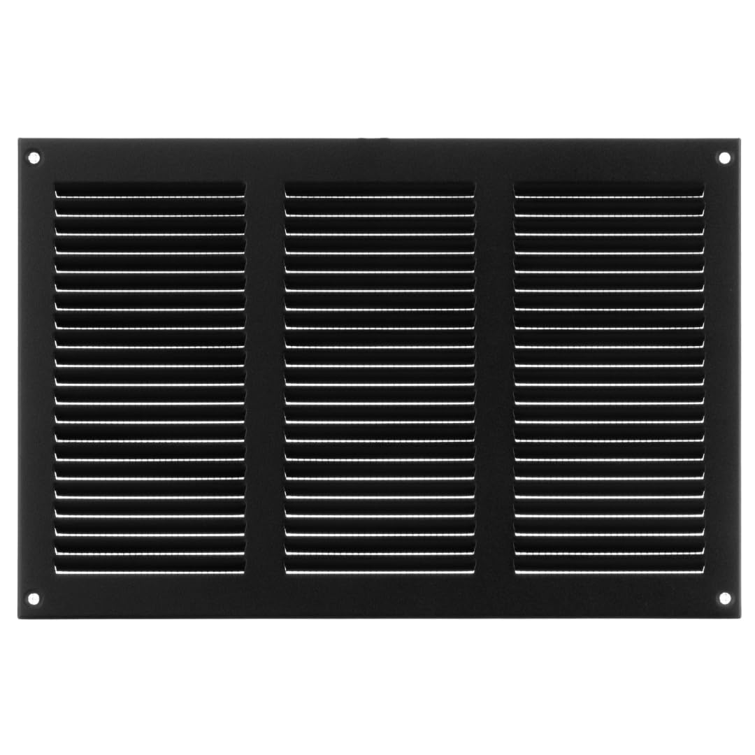 Europlast Anthracite 300X200mm / 12X8" Inch Metal Air Vent Grille Cover With Insect Mesh - Ventilation Cover