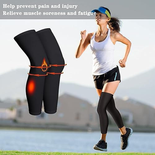 Miniatura 5 de Skylety Manga de compresión para piernas de longitud completa, mangas deportivas para ciclismo para hombres y mujeres, correr, baloncesto