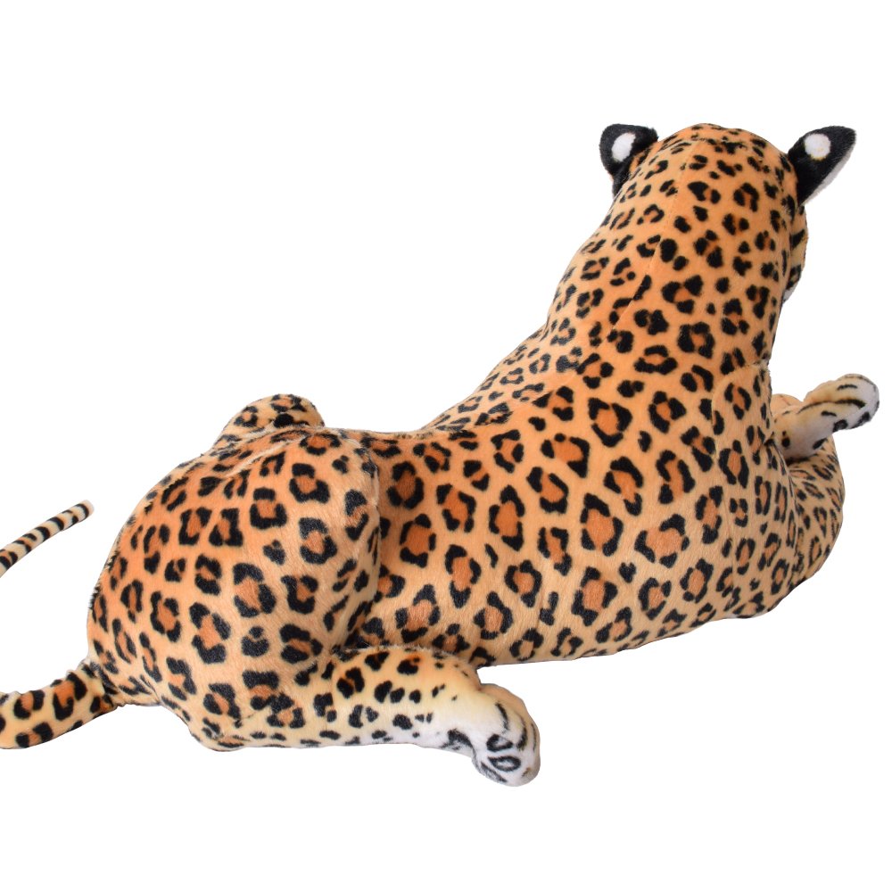 TE-Trend Leopard przytulanka XXL, pluszowa zabawka, leżąca, dekoracja, kot drapieżny, duży kot, zabawka, 80 cm, wielokolorowa