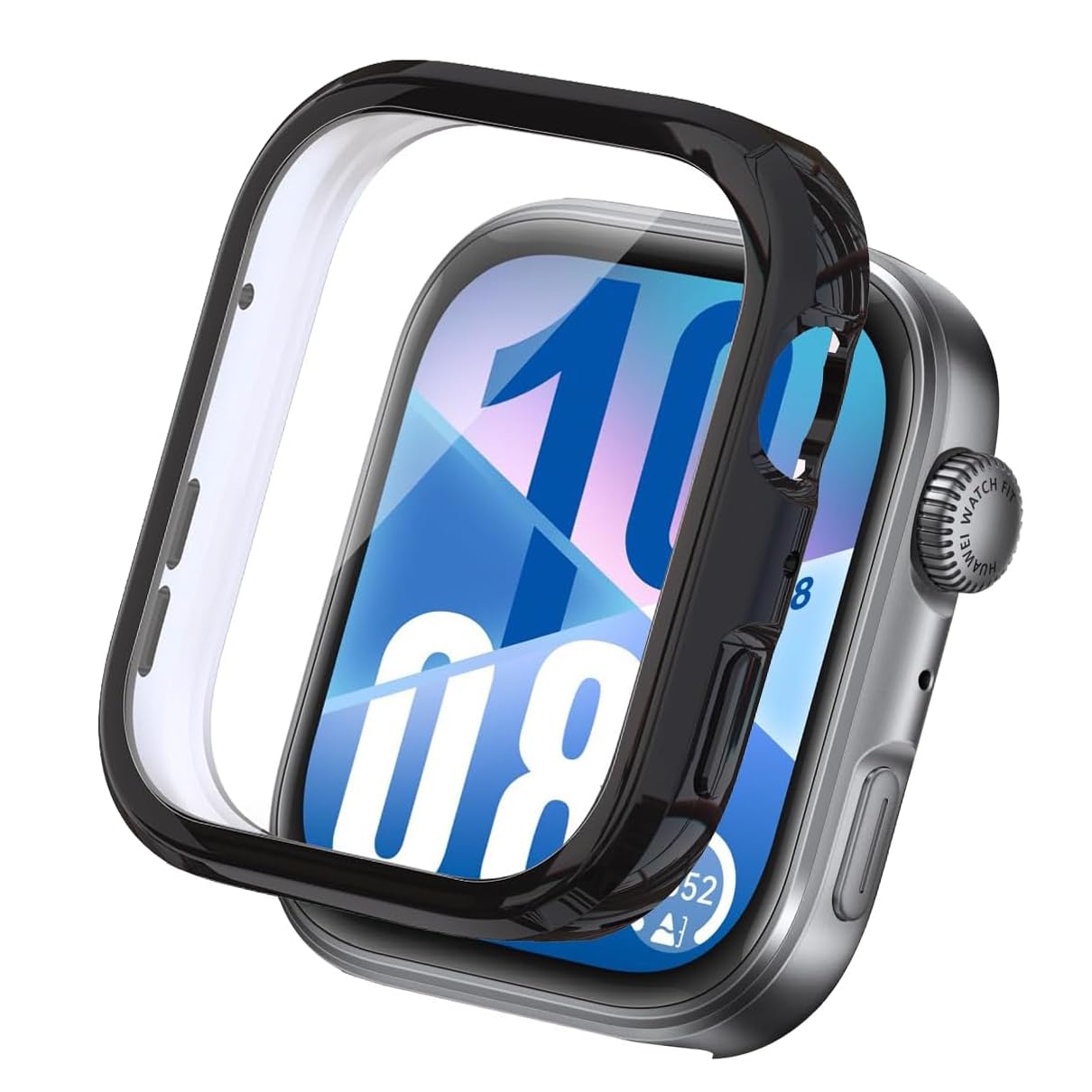 Koelaa for HUAWEI Watch FIT 4 Case, Case with Screen Protector, Soft TPU Full Coverage Screen Cover, [Touch Sensitive] [Scratch-Resistant] [HD Clear] [Full Protection]-Black
