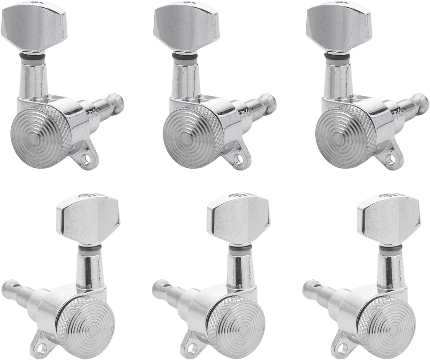 3L3R Guitar Locking Tuners Handed Lock String Tuning Key Pegs Machine Heads for Folk Style Electric Acoustic Guitars (Chrome）