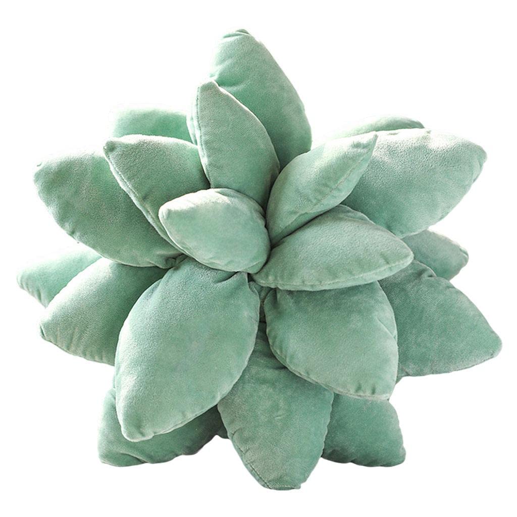 Succulents Cactus Throw Pillow Novelty Soft Cushion Farmhouse Home Decor Toy Dark Green 25cm | Pillows Déco-image-3
