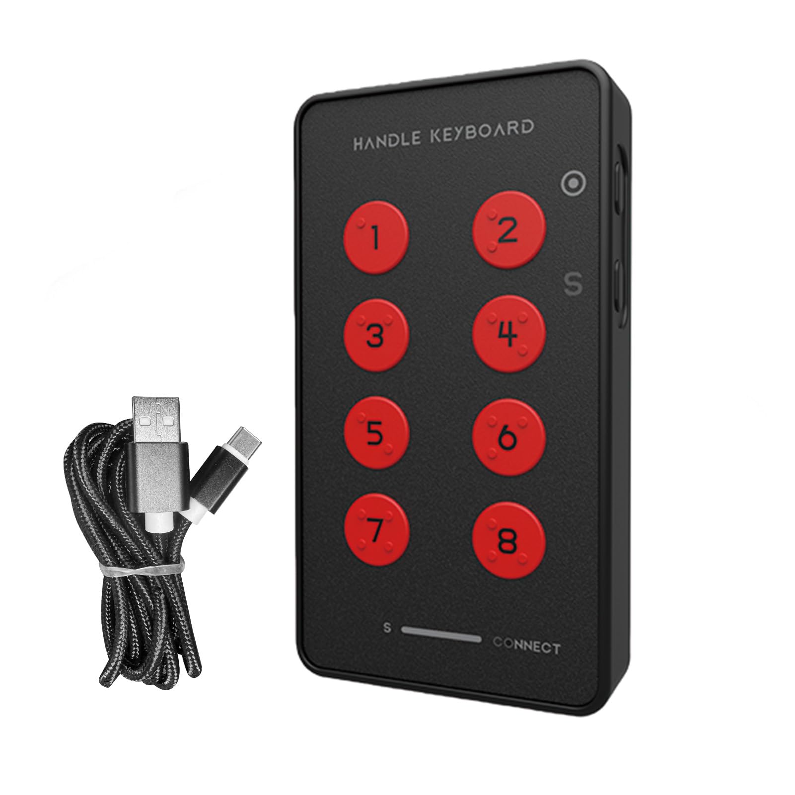 Tastiera palmare USB personalizzata, tastierino programmabile multifunzione, tastiera di registrazione Bluetooth portatile con 8 tasti, funzione copia e incolla per Android.