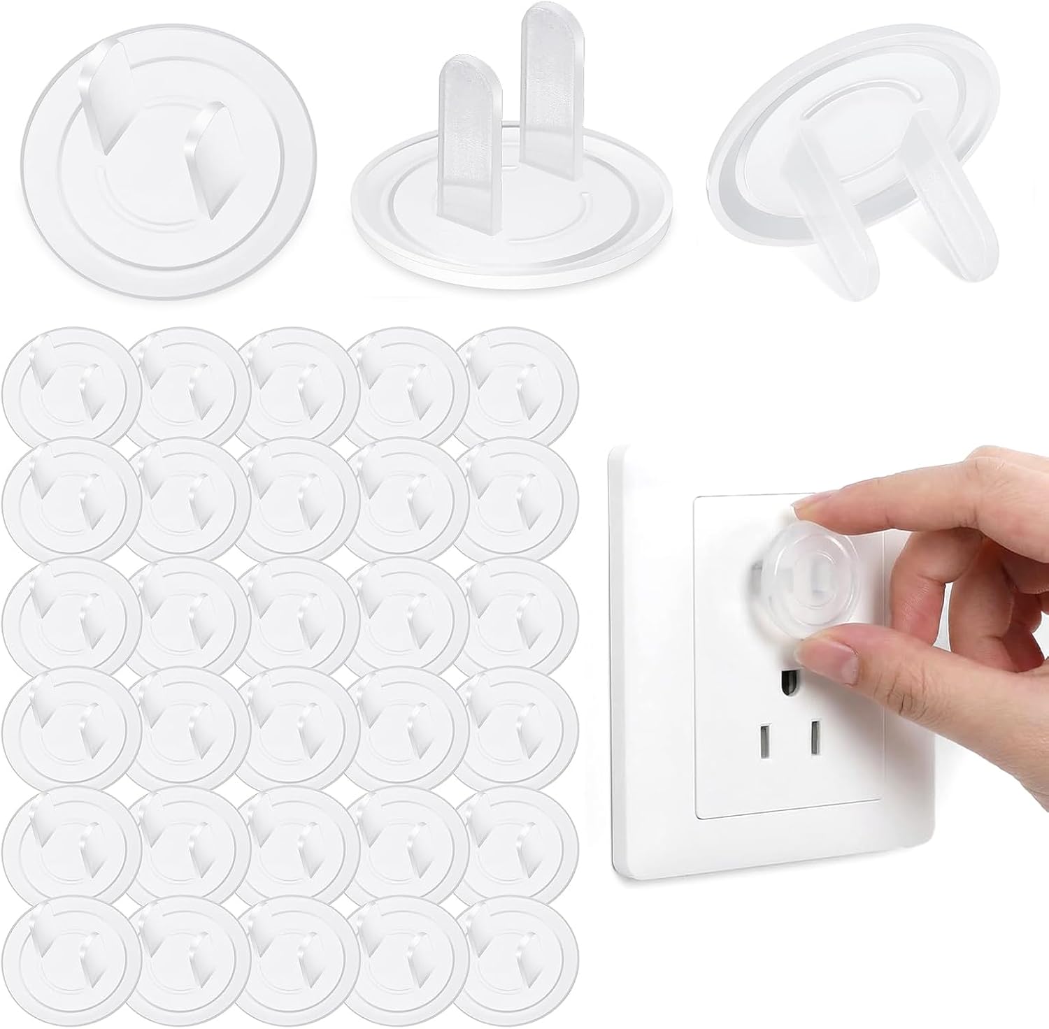 200 Pcs Outlet Covers Bulk Child Baby Proofing Plug Covers for Electrical Outlets Easy Install Socket Sturdy Safe Secure Proofing Kit for Home Office Bulk