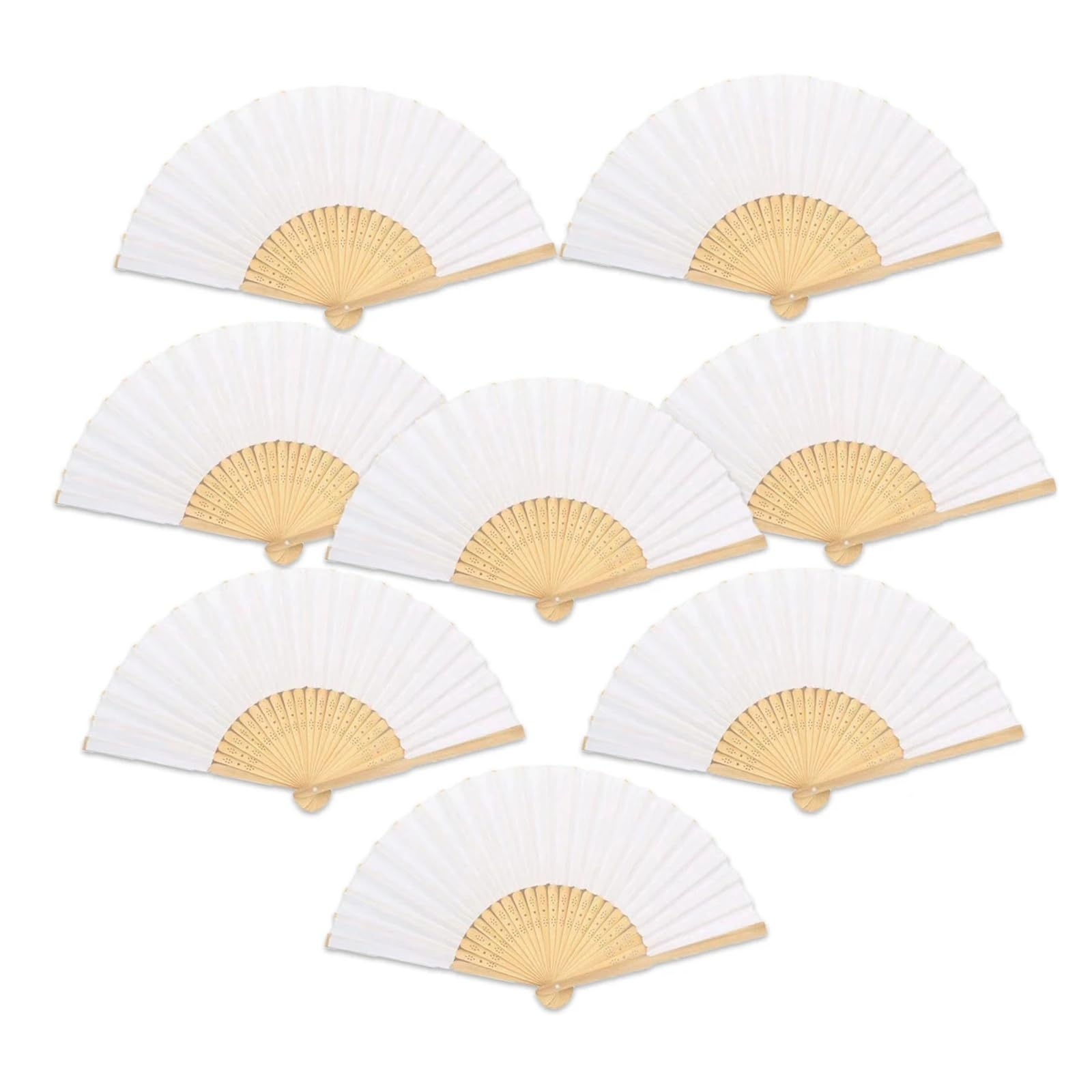 60 Stück faltbare Fächer, weiße, leere Papierfächer, Party for Gäste, Jahrestag, Geburtstag, Hochzeit, Dekoration Für Haushalt Wohnen