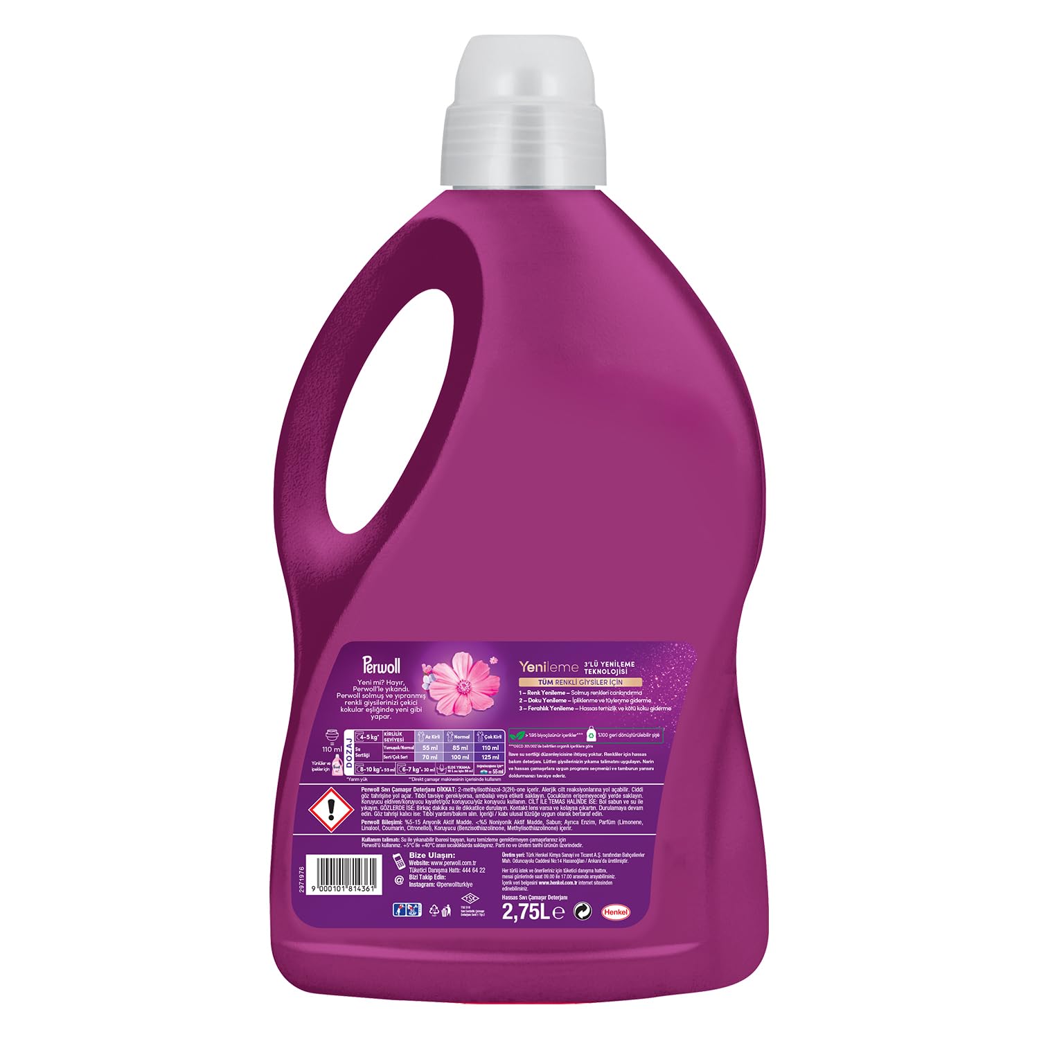 Perwoll Hassas Sıvı Çamaşır Deterjanı Yenileme & Çiçek Cazibesi 2.75L (50 Yıkama)