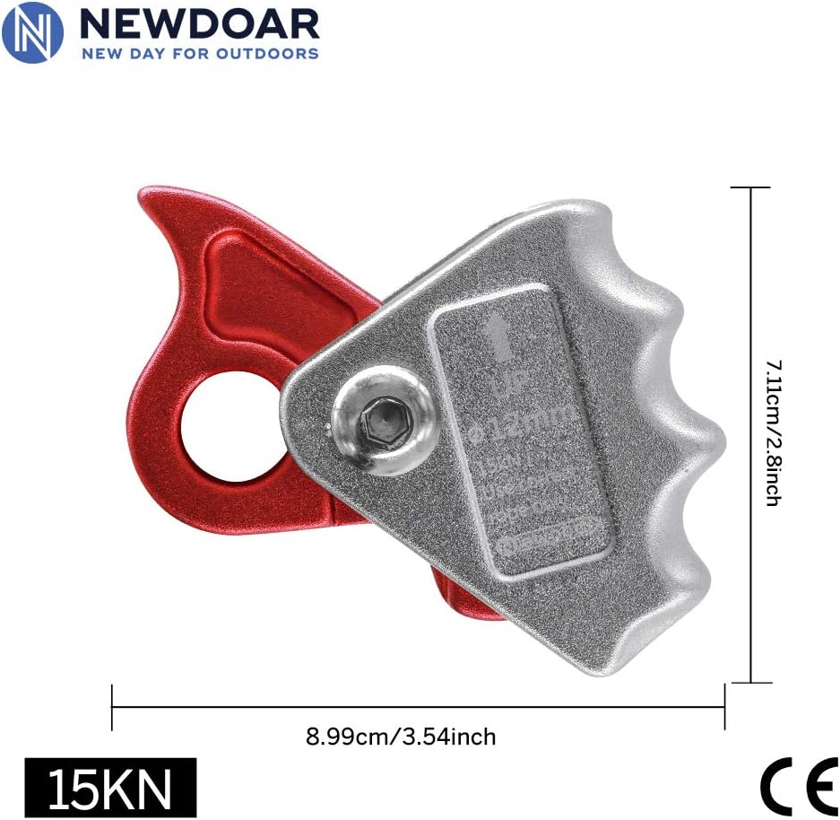 NewDoar Rope Grab Ascender 15KN Riser Adjuster Fits 9mm-12mm Rope for Rocking Climbing Protection Rescue : Sports & Outdoors