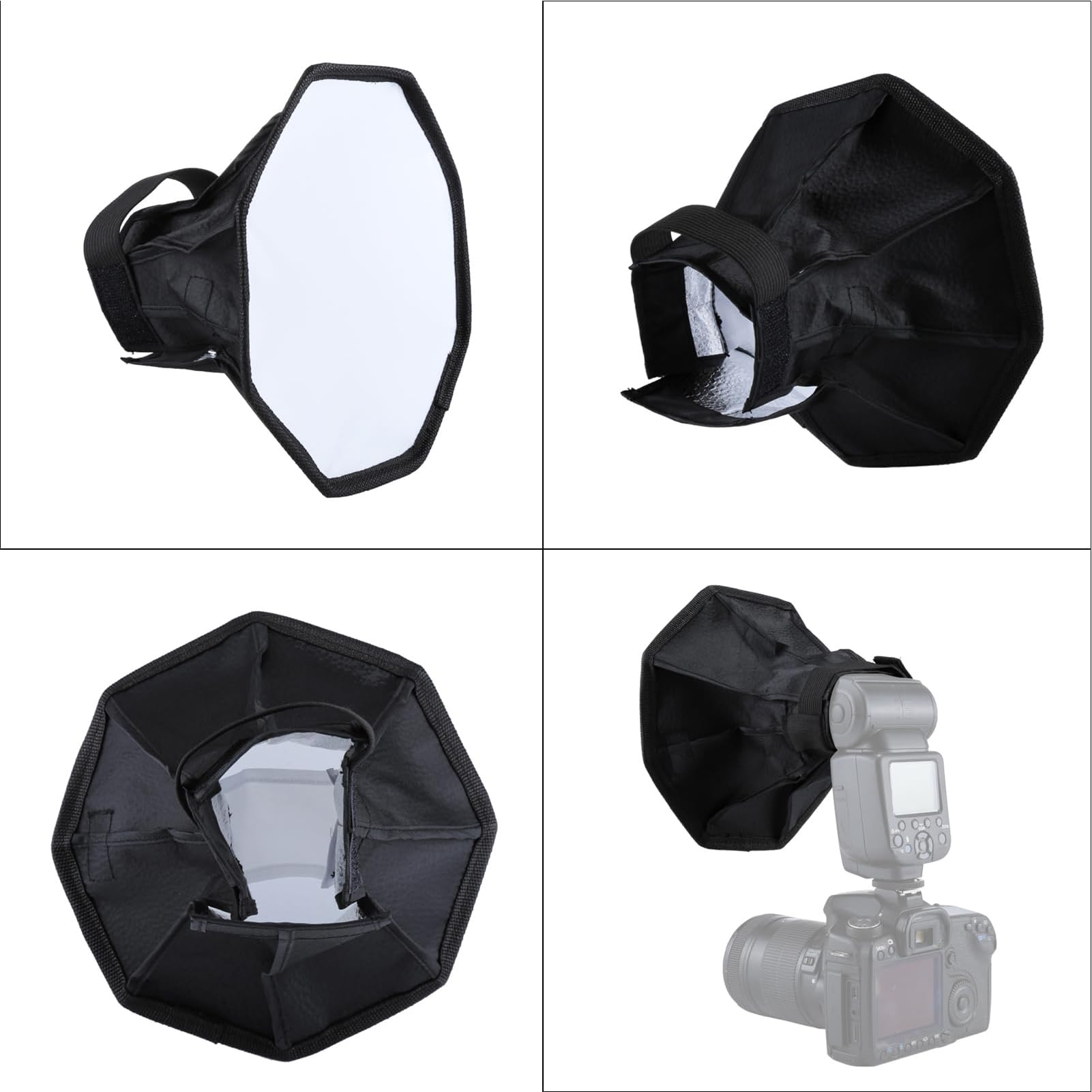 Dyfuzor lampy błyskowej do lampy błyskowej – miękki modyfikator światła do fotografii, przenośny materiał silikonowy ze składaną konstrukcją, równomierne rozproszenie światła, redukuje ostre cienie