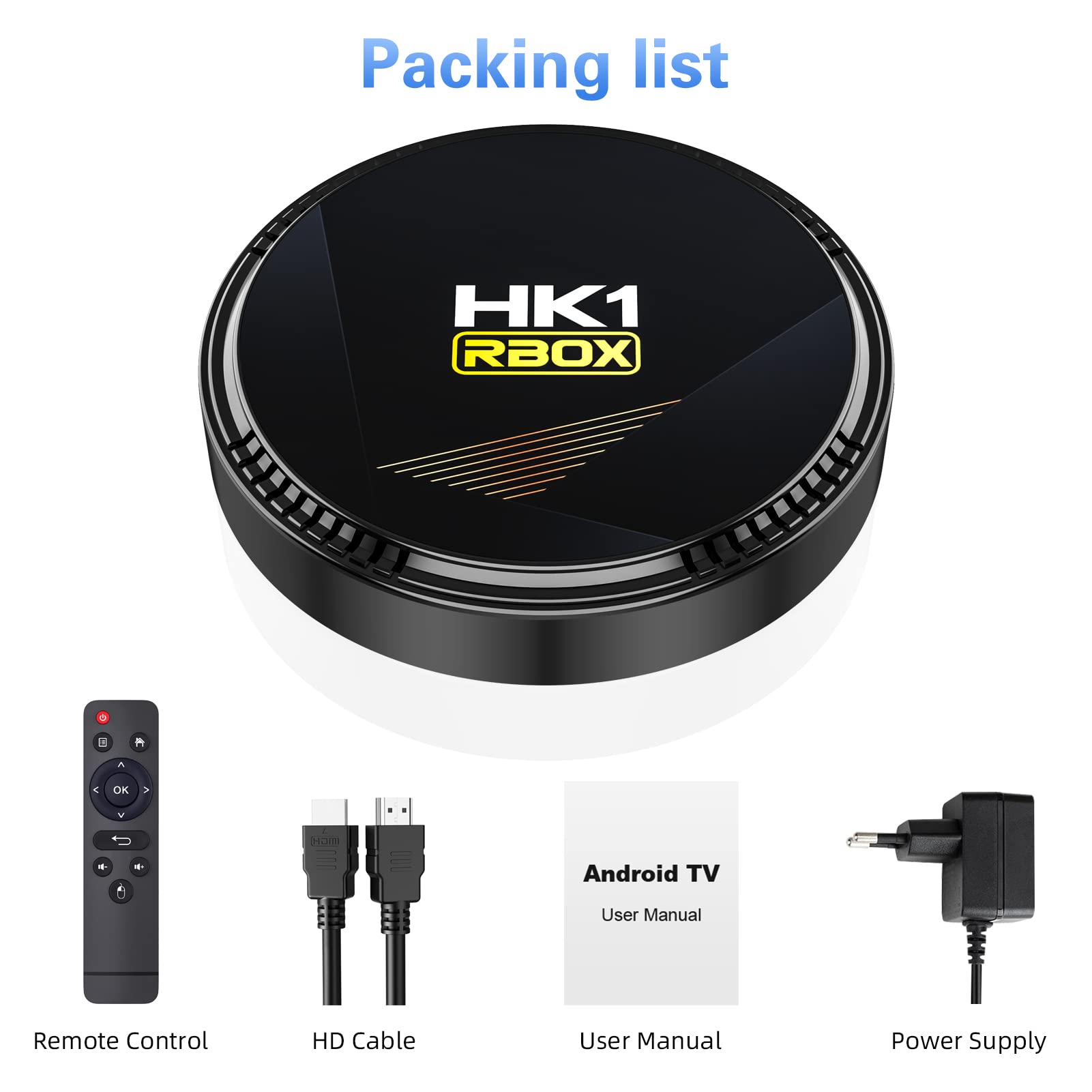 Android TV Box,HK1 Android 12.0 Allwinner H618 Quadcore 4GB RAM 32GB ROM GPU Mali-G31 MP2 Soporte 8K 3D 1080P 2.4/5.0GHz WIFI6 BT5.0 10/100M Ethernet DLNA HDR10 HDMI 2.0 Smart TV Box