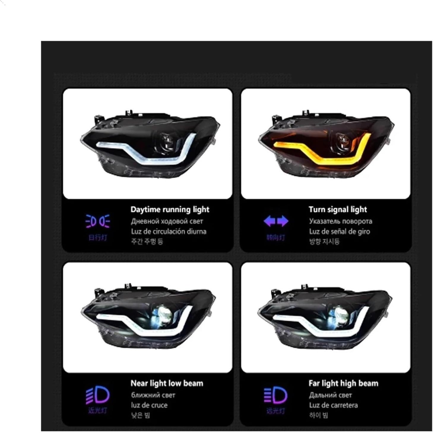 Car Lights Compatible For 1 Series F20 2012-2015 Car Lamps Daytime Running Lights Dynamic Turn Signals Accessories
