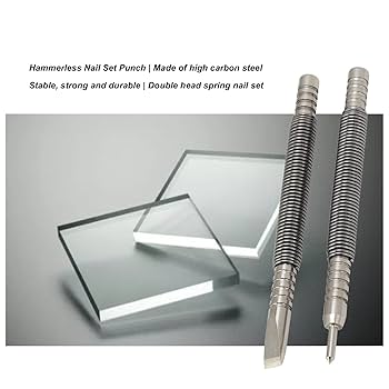 Nail Setter Punch 4-Piece Nail Setter Set - Dual Head Nail Set, Center Punch, Cold Chisel, Hing Spring Nail Set