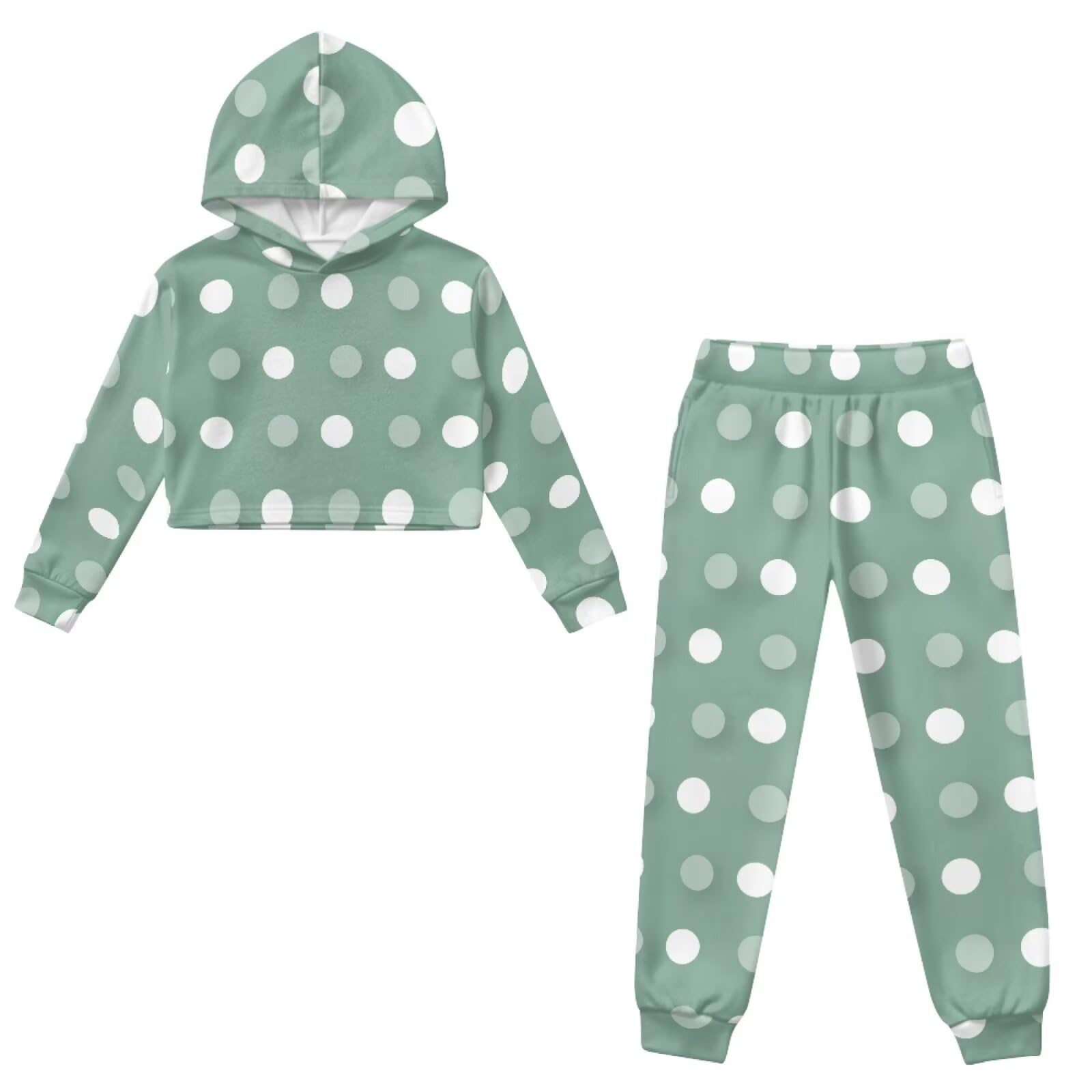 Dziewczęca 2-częściowa bluza z kapturem z długim rękawem joggery spodnie dresowe dla dziewczynek 4-13 zestawy dresów dla dzieci jesienne ubrania