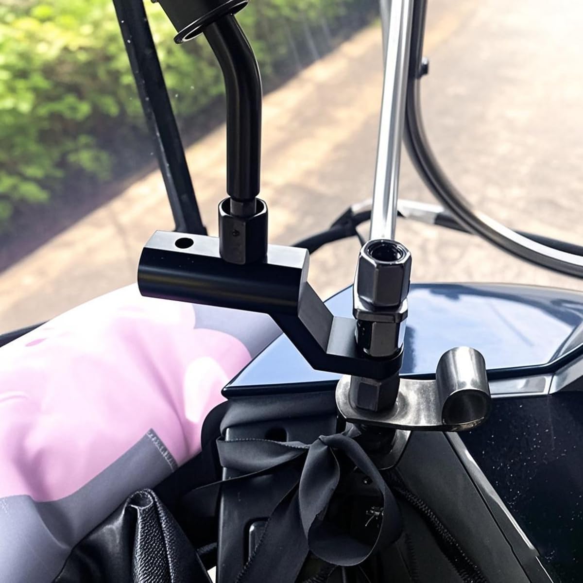 Motorcycle Conversion Bracket, Rearview Mirror Extension Rod Bracket, for Motorcycle Phone Holder /Rear View Mirrors/ USB Charger /GPS Headlight/ Scooter ATV (2 Pack)
