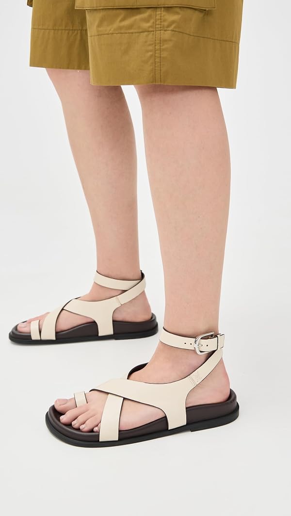 Free People Women's Anya Crisscross Footbed Sandals, Ecru, 6 Medium US by Free People - Used condition - Image 2