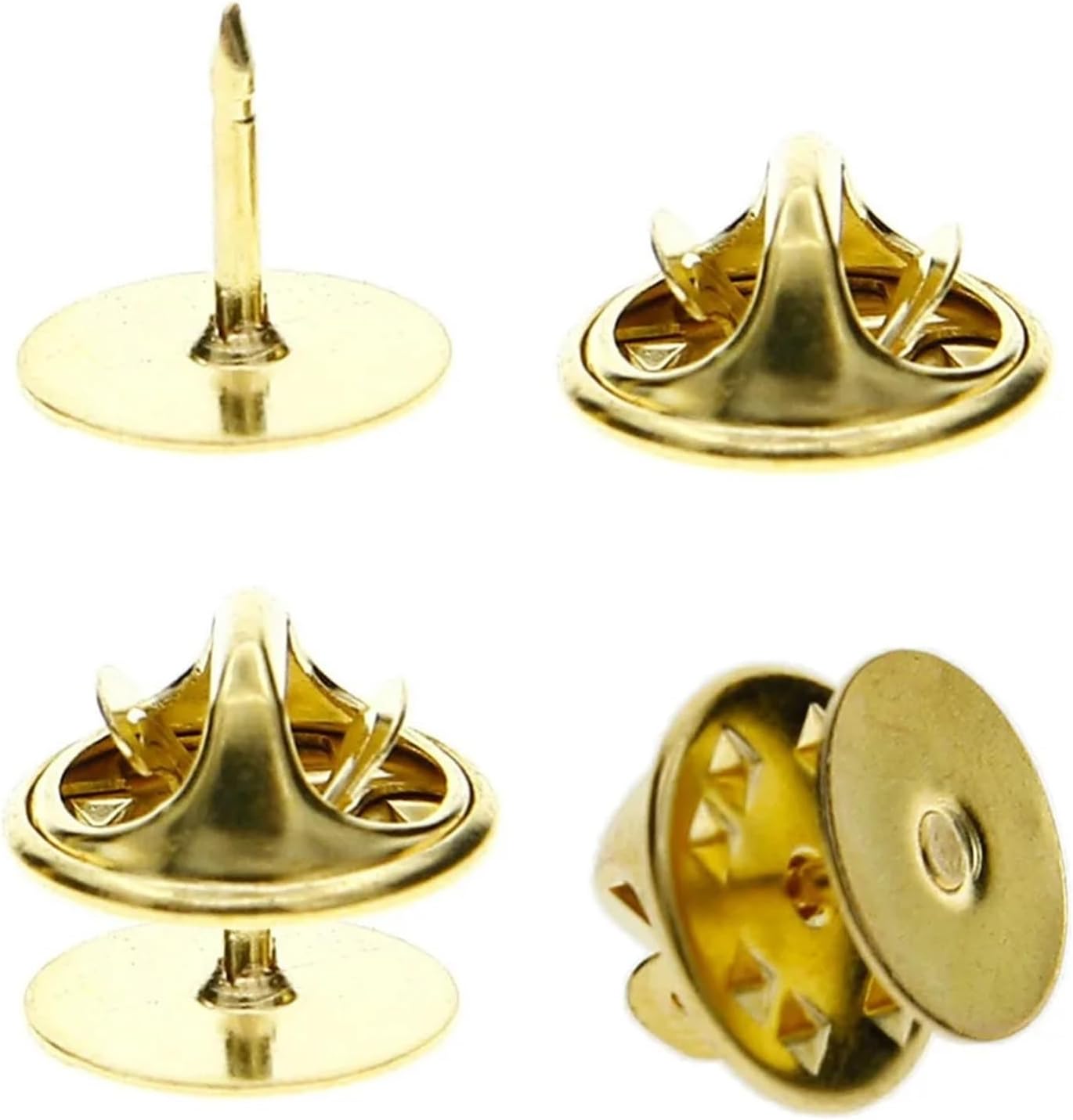 Brooch Pin Backs 400 Pcs Metal Lapel Pin Back Clutches for Badge Holders DIY Crafts Jewelry(Gold)