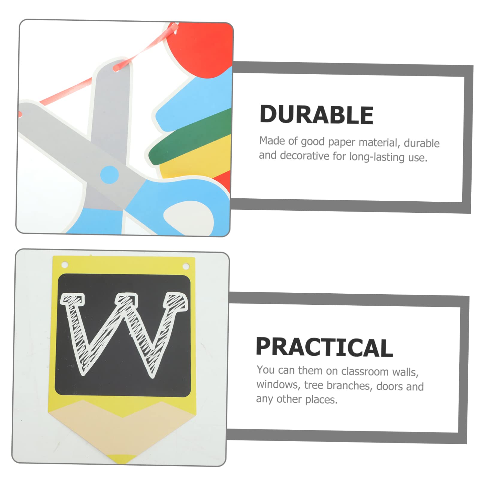 PRETYZOOM 5 Juegos De Colgantes Para La Temporada De Regreso A Clases Banderines Para Exteriores Banderines Para El Primer Día De Clases Pancarta De Bienvenida Para Fiesta