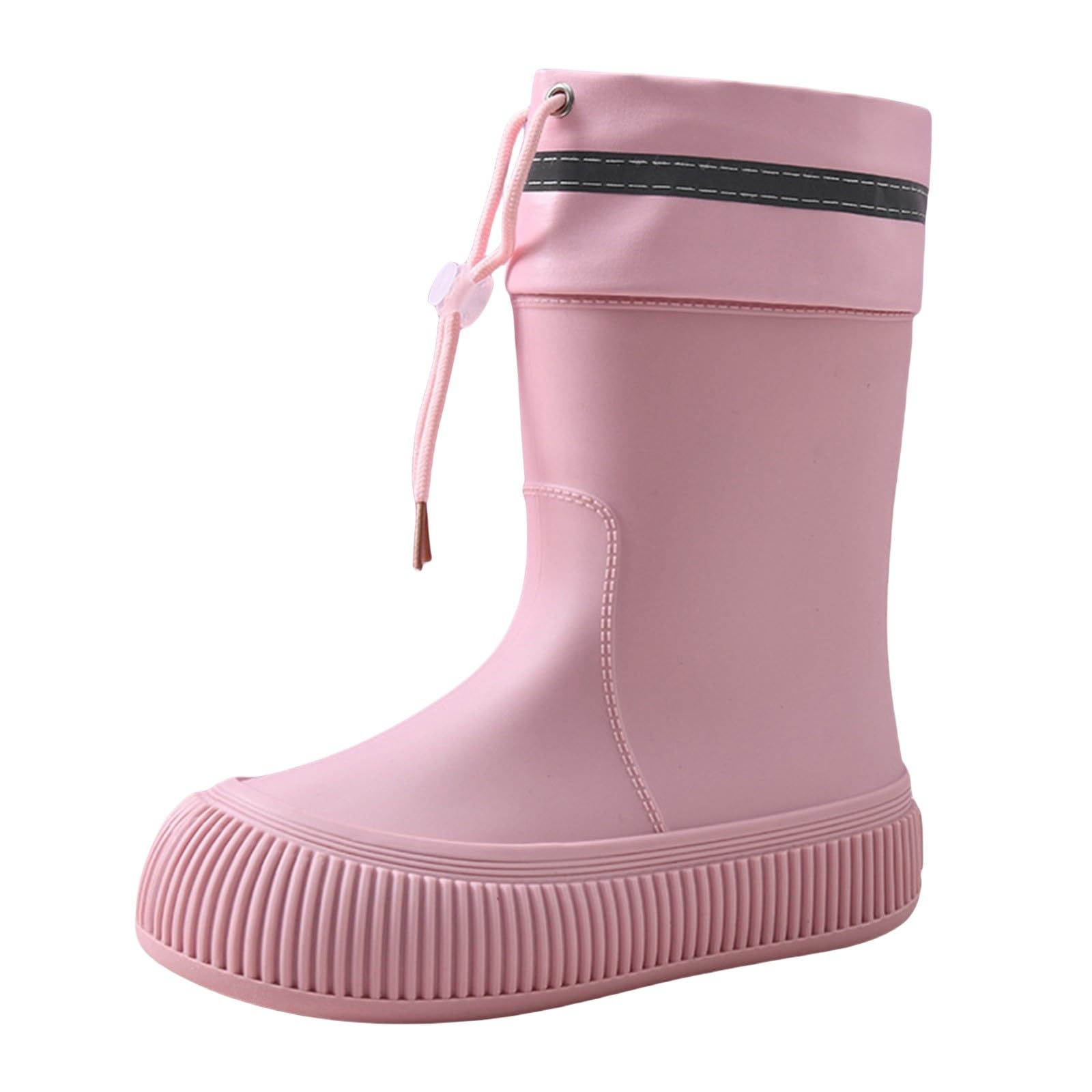 Generisch Stivali da pioggia da donna in gomma semi-alti, leggeri, impermeabili, alla moda, con suola antiscivolo, scarpe in gomma, eleganti scarpe da giardino, comode