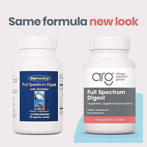 Miniatura 3 de Allergy Research Group - Digesto de espectro completo - Enzimas digestivas veganas, soporte para gluten - 90 cápsulas vegetarianas