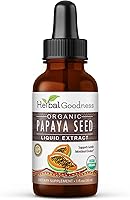 Herbal Goodness Organic Papaya Seed Extract 1oz - Digestive Enzymes for Gut Health, Detox, Immunity Boost | Non-GMO, Raw Superfood