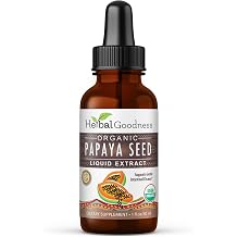 Herbal Goodness Papaya Seeds Digestive Enzymes 1oz -Organic Papaya Seed Extract for Gut &amp; Digestive Health | Detox Cleanse Support, Non GMO, Gluten-Free, Raw, Unprocessed for High Potency