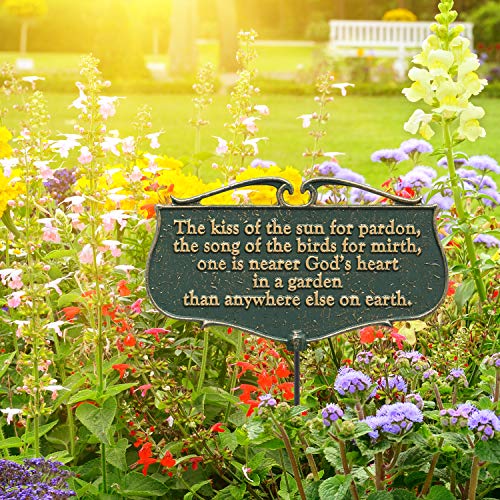 Whitehall Products "The Kiss Of The Sun..." Garden Poem Sign, Green/Gold #TOP1