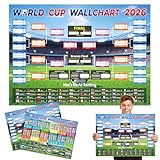 Actilize World Cup 2026 Wall Chart Poster (2-Pack) - 19.7" x 27.5" Large Soccer Tournament Bracket & Match Tracker - Predict Poster - Schedule & Group Stage Map for Soccer Fans & Party Decor (Blue)