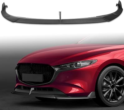 Front Bumper Lip Compatible with 2019-2023 for Mazda 3 Hatchback Sport GS/Sport GT/Sport GX/I Sport 2021-2023 for Mazda 3 Hatchback 2.5 S/2.5 Turbo/Select/Signature Glossy Black Front Lip