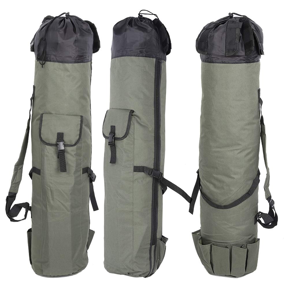 BORSA PER CANNA DA PESCA IN NYLON PORTA ATTREZZATURA DI GRANDE CAPACITÀ
