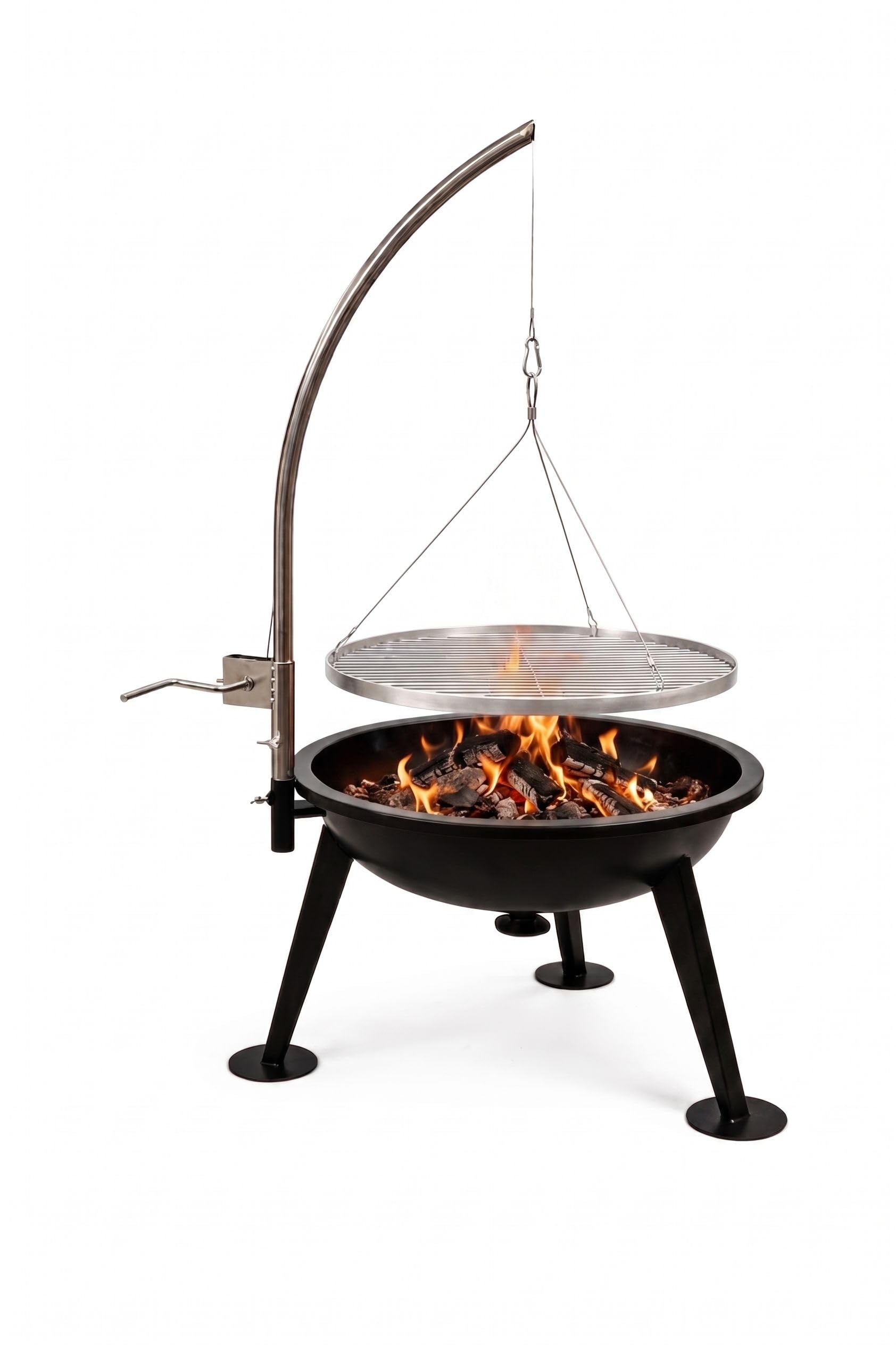 ACTIVA Schwenkgrill Merlin I Feuerschale mit Grillrost inkl. wetterfester Abdeckhaube I Robuster Holzkohle Schwenkgrill für Garten & Outdoor