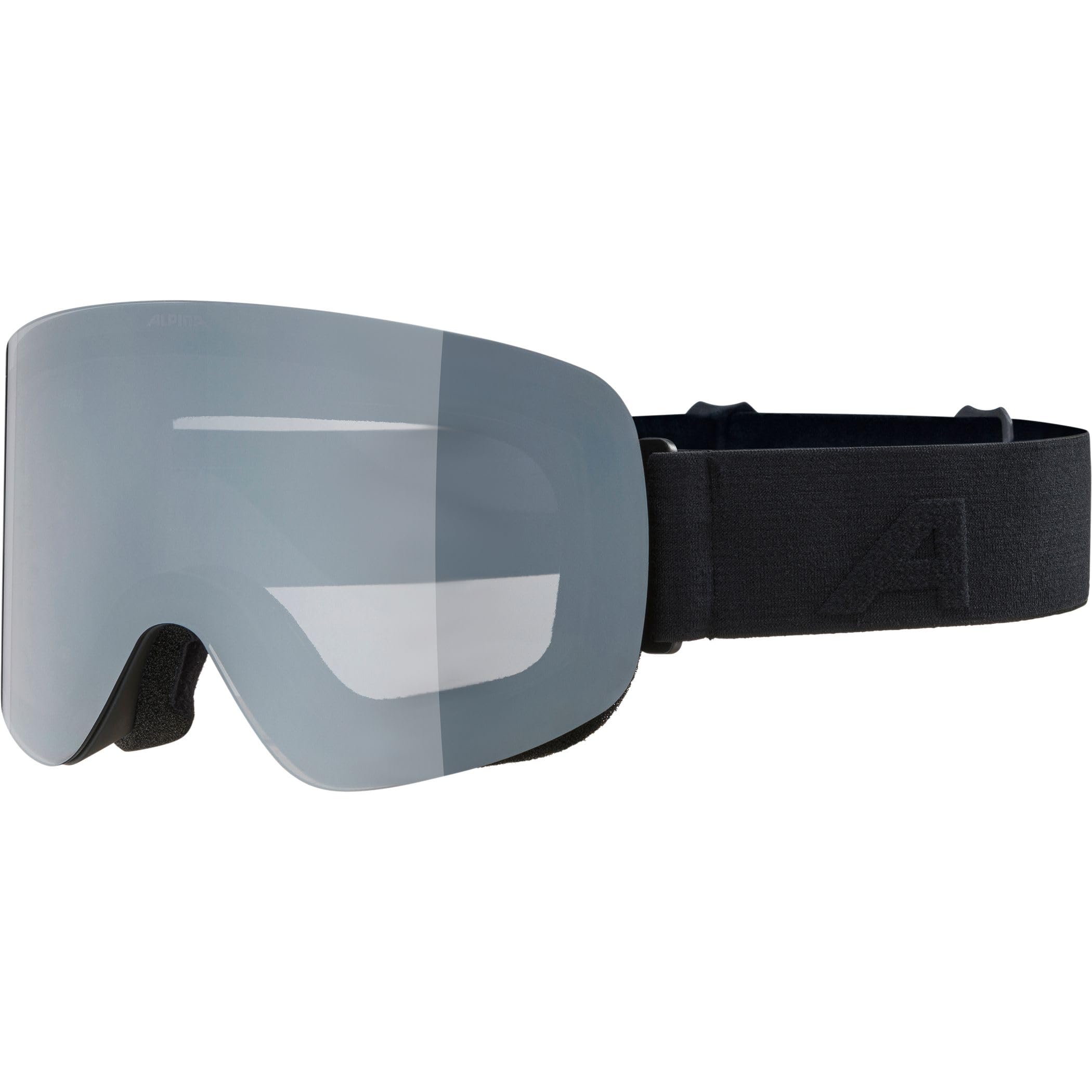 ALPINA PENKEN - verspiegelte, beschlagfreie, rahmenlose Skibrille mit 100% UV-Schutz für Erwachsene - black matt - one size