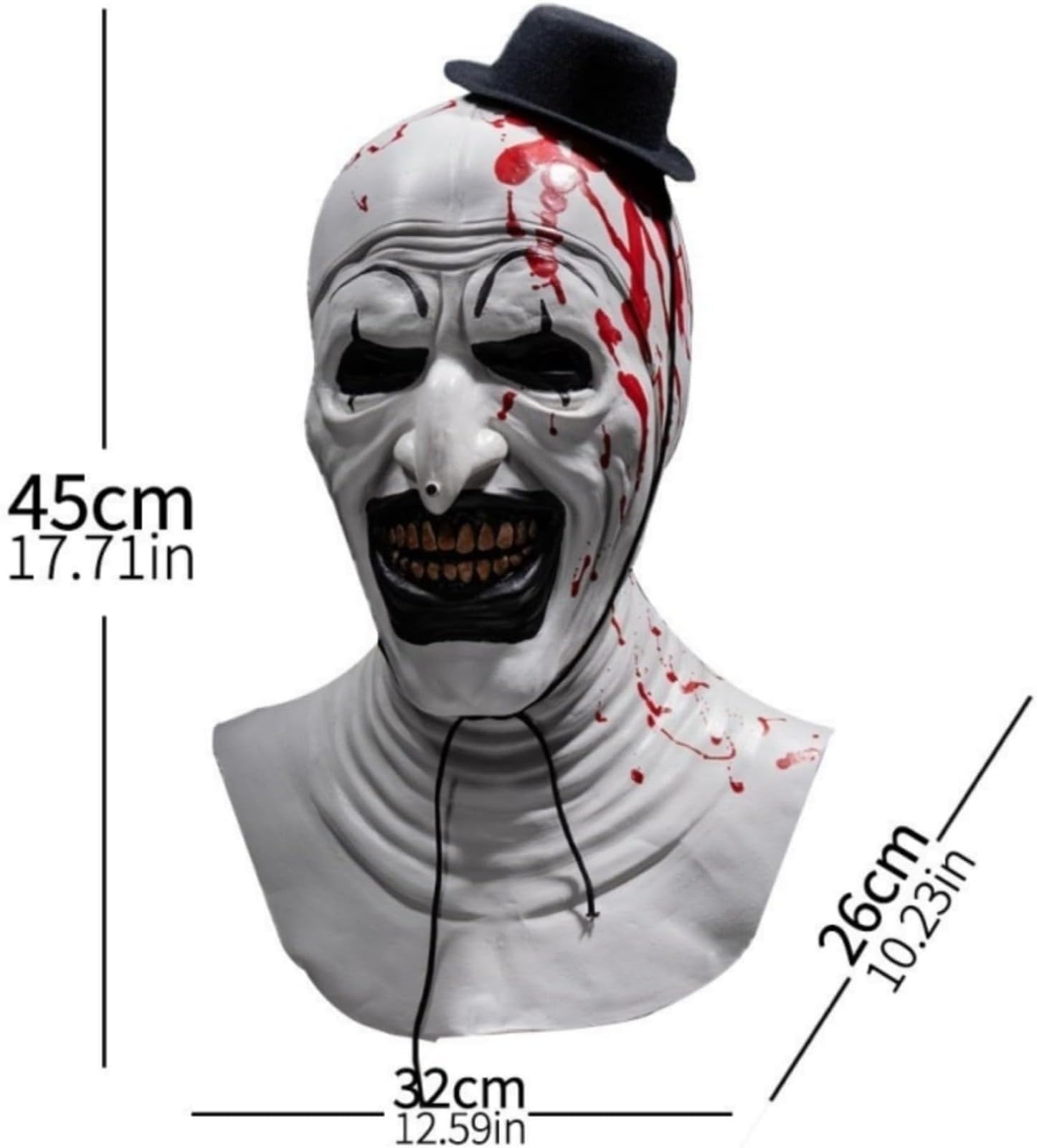 Terrifier Art - Maschera da clown, spaventoso assassino, per Halloween, cosplay, realistica, in lattice, per giochi di ruolo, accessori per costumi e decorazione per la casa infestata Nuovo modello