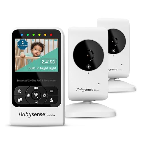 Babysense - Monitor de video para bebé con cámara digital, monitor sin interferencias con visión nocturna por infrarrojos, comunicación de dos vías,