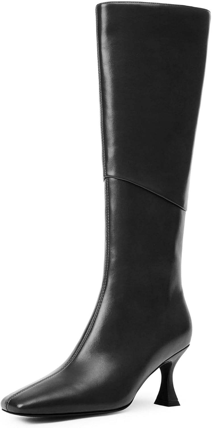 Amazon.com | Modatope Knee High Boots Women Square Toe Tall Boots