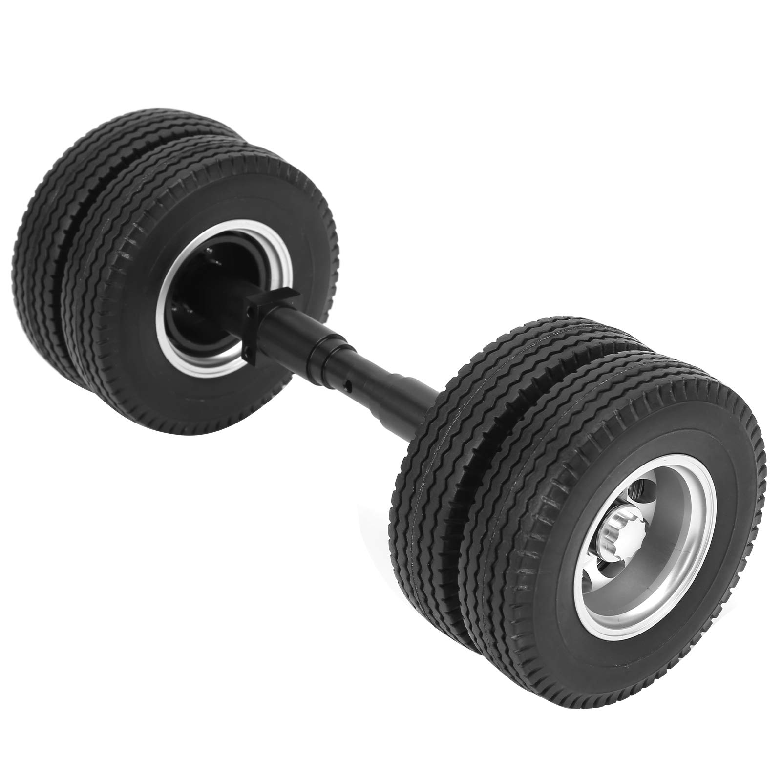 CHICIRIS Opona na tylną oś Przyczepy RC, Gumowa Piasta Koła 85 Mm do 1/14 | Koło ze Stopu Aluminium, Odporna na Zużycie Guma, Napęd Sześciokątny 12 Mm, do Samodzielnej Modyfikacji Przyczepy