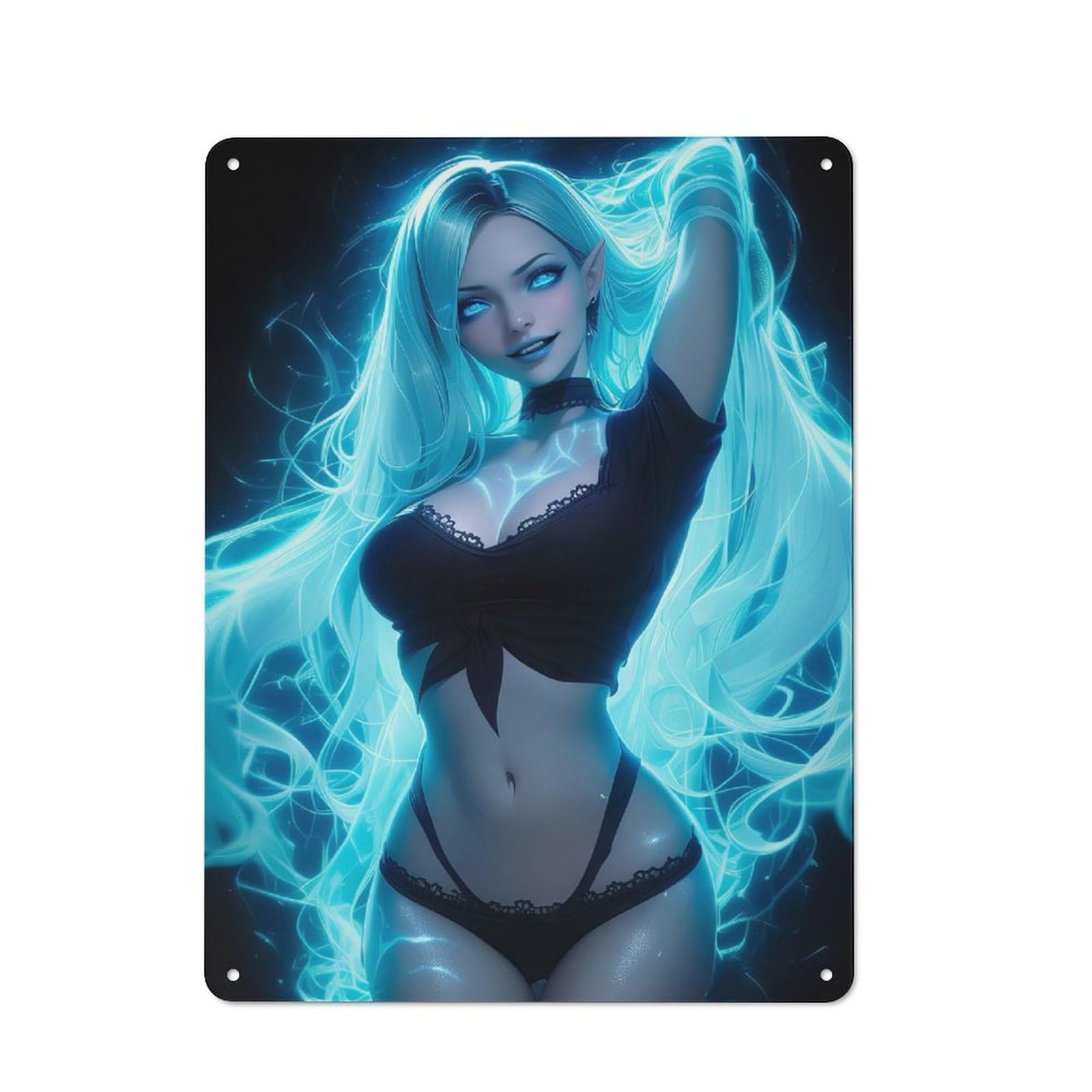 40x30cm Vintage Metal Sign with Neon Enchantress for Café Or Restaurant, New Home Wall Decor for Restaurant Decor Fans