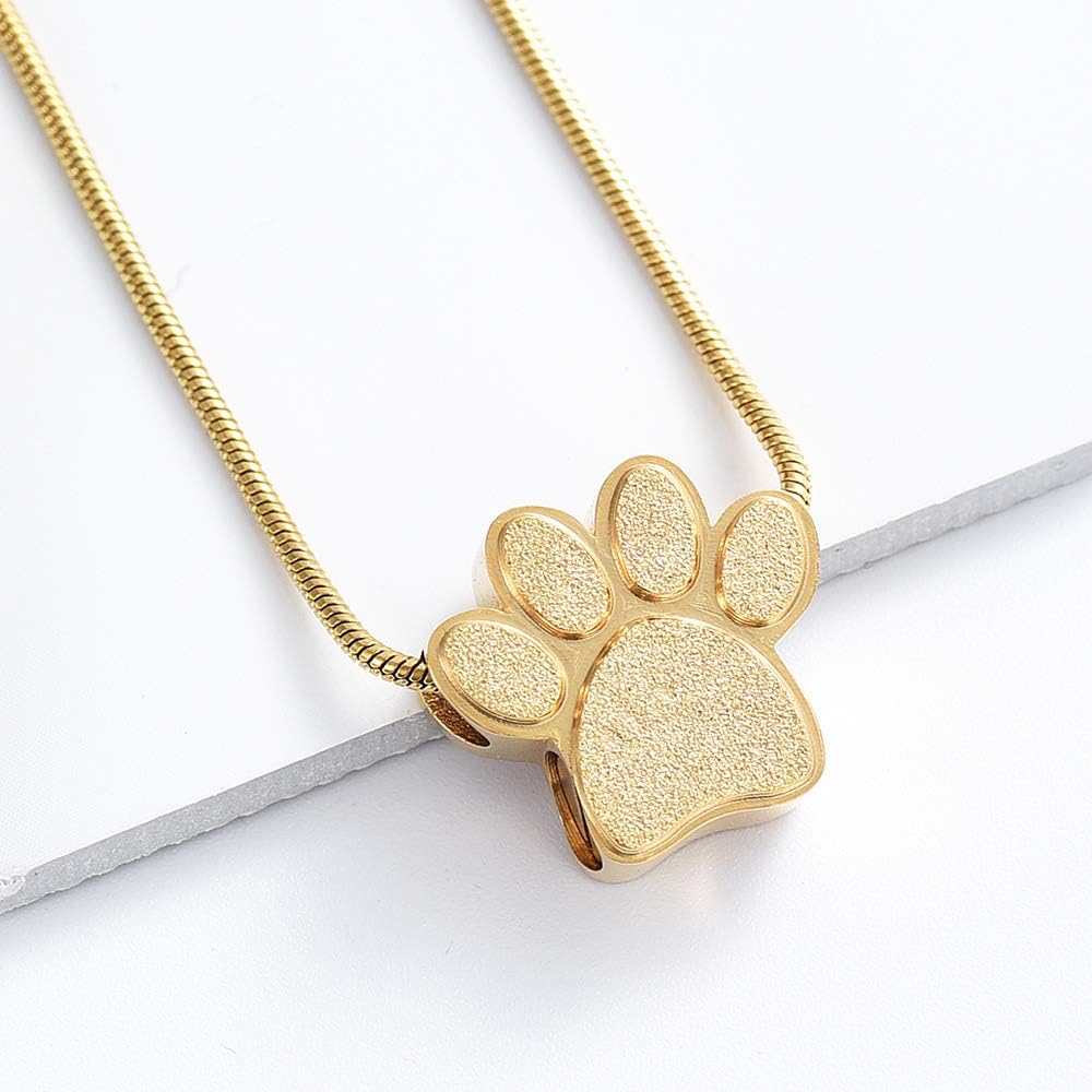Paw Print Urn Necklace for Ashes Pet Paw Cremation Jewelry Ashes Necklace Keepsake Memorial Jewelry for Pet/Dog's/Cat's Ashes Pendant Gifts for Men/Women - Image 4