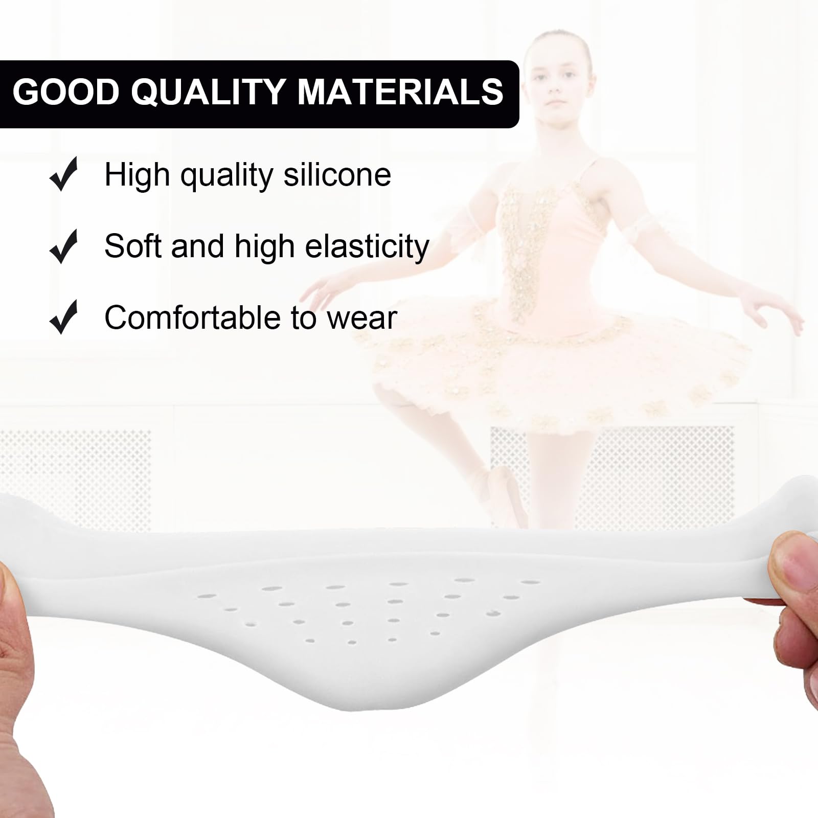 4 Pares Protector Dedos Pies Silicona, Suave Protector para Dedos de Los Pie Baile, Protectores Dedo Pies con Agujero Transpirable, para Zapatos de Ballet, Tacones (Blanco)