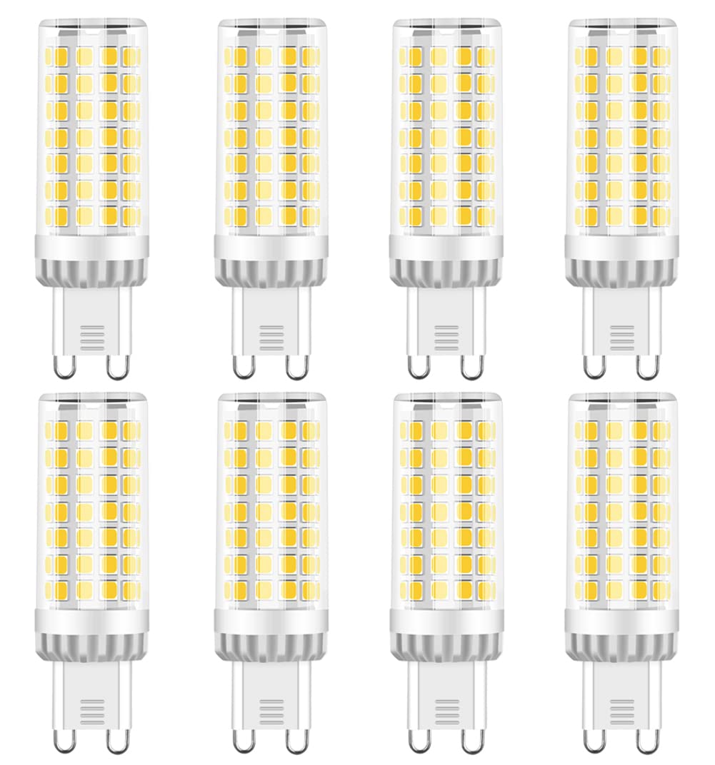 RANBOO G9 LED Light Bulbs, 9W, 750LM, Cool White 6000K, Equivalent to 50W-80W Halogen, G9 Socket, 8 Pack